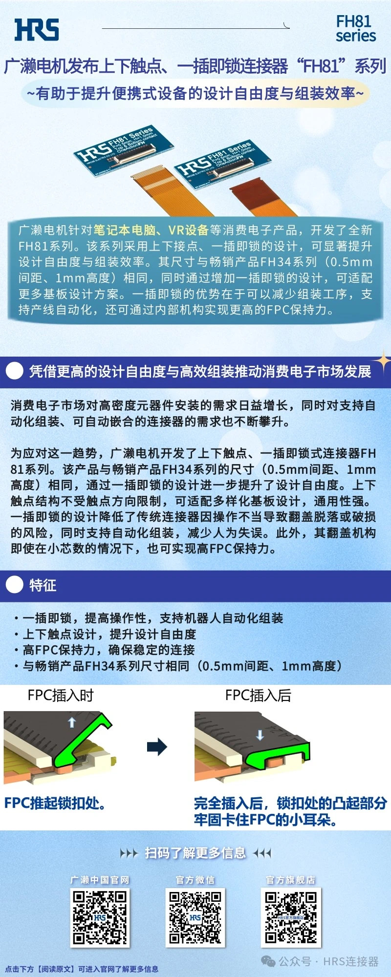 【新品發布】廣瀨電機發布上下觸點、一插即鎖連接器“FH81”系列
